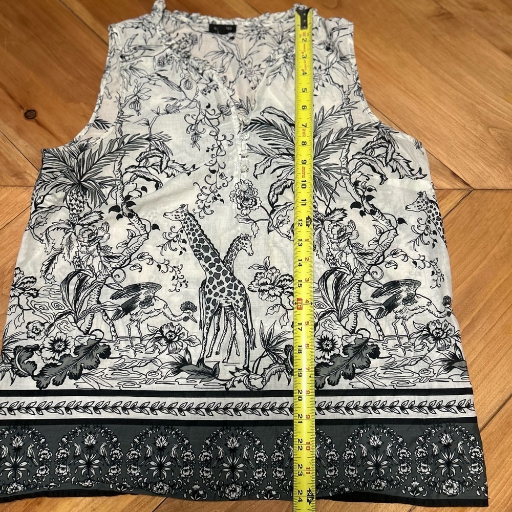 Talbots Black and White Safari Print Tank Top size M - Picture 8 of 9